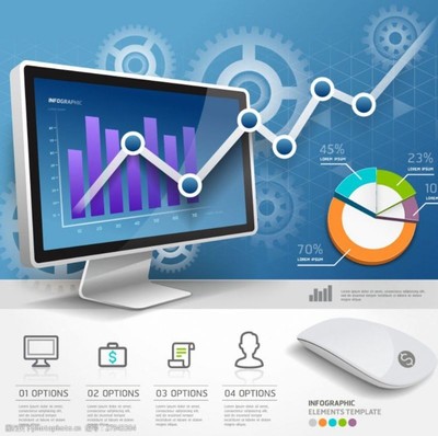 餅狀圖矢量素材 商務(wù)信息咨詢中的視覺利器